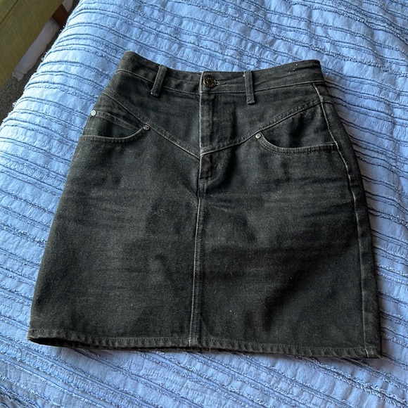 Sandro Zina High rise black denim mini skirt size small - Picture 11 of 14